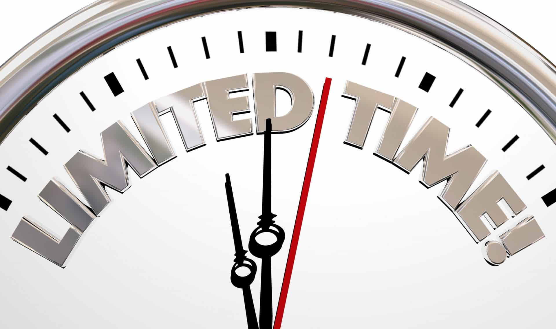 Limited Time Clock Deadline Countdown Words 3d Illustration.jpg